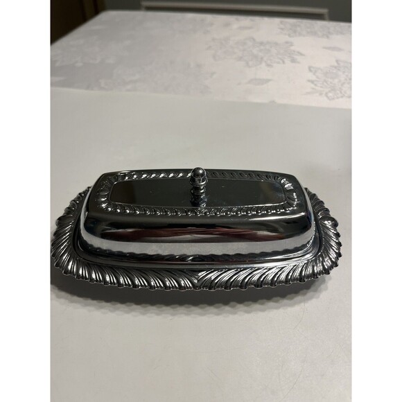 Irwinware Vintage Chrome Plated Butter Dish With Lid 1970’s Made in USA 🇺🇸 - Picture 4 of 15